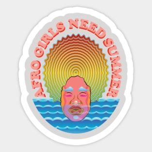 Afro girls need summer Sticker